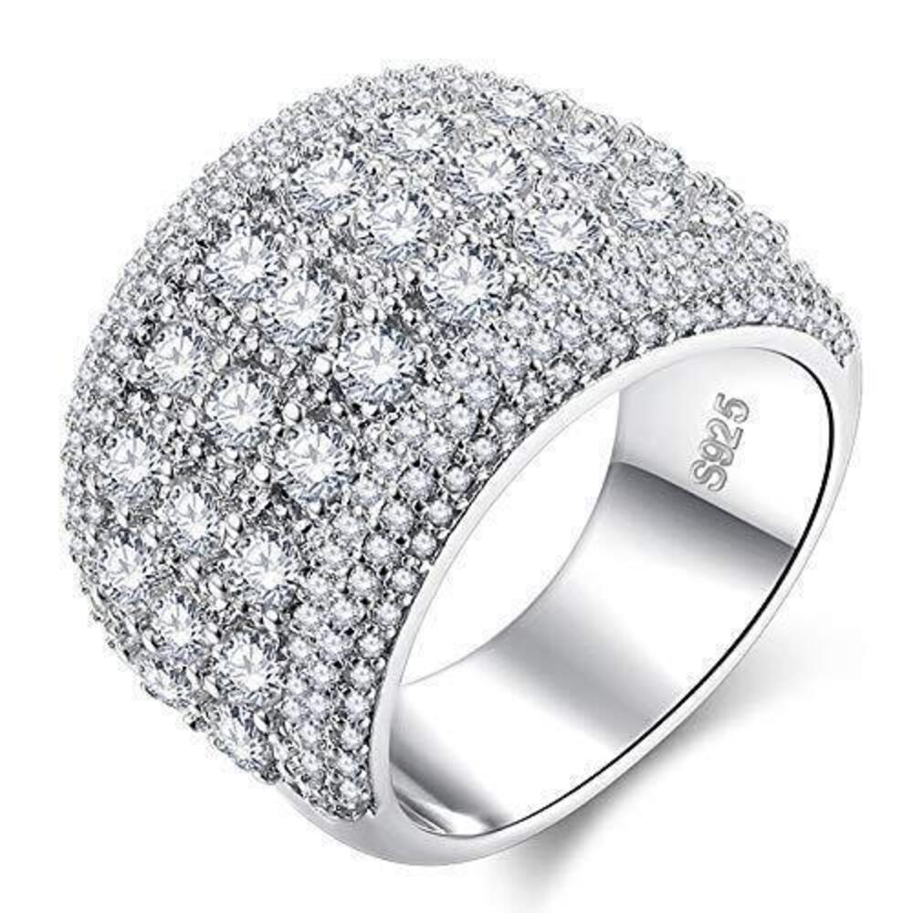 4274 925 Sterling Silver Sparkly Full Diamond Ring , Wedding Band Cubic